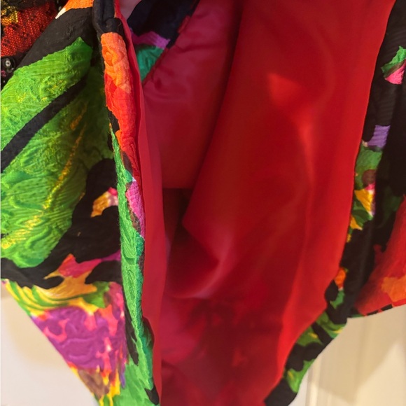 Ann Lawrence Vintage Red and Multicolor Long Sleeve Party Dress Size 8 - Picture 10 of 12